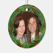 クリスマスリースカスタム写真 セラミックオーナメント (左)