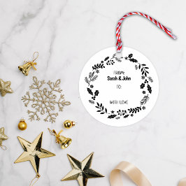 クリスマスリースカップルラベル ラバースタンプ