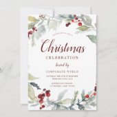 クリスマスリースガラ企業のクリスマスパーティー 招待状 (正面)