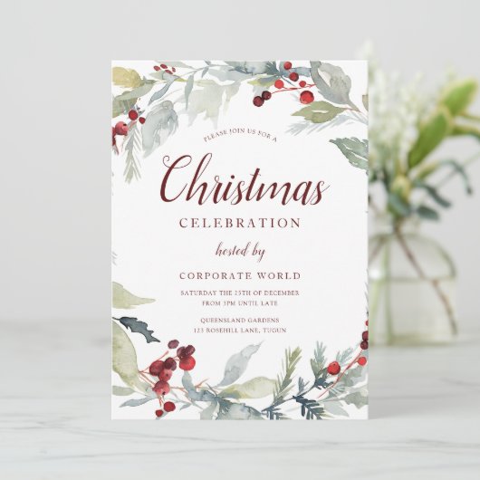 クリスマスリースガラ企業のクリスマスパーティー 招待状 (スタンド正面)