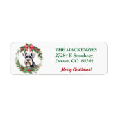 クリスマスリースキャトルドッグ差出人住所 ラベル (正面)