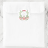 クリスマスリースキャンディーケーンボウ |モノグラム結婚ズ ラウンドシール (バッグ)