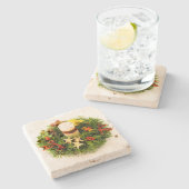 クリスマスリースキャンドルリングや輪 ストーンコースター (横)