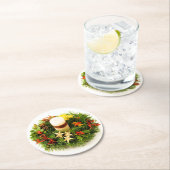 クリスマスリースキャンドルリングや輪 ラウンドペーパーコースター (インサイチュ)