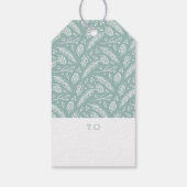 クリスマスリースギフトラベル – アクア ギフトタグ (裏面)