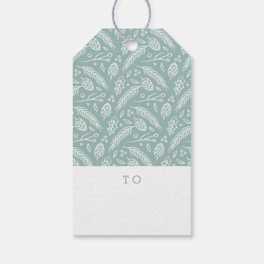 クリスマスリースギフトラベル – アクア ギフトタグ (裏面)