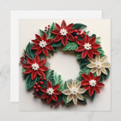 クリスマスリースクイルの休日グリーティングカード シーズンカード (正面/裏面)