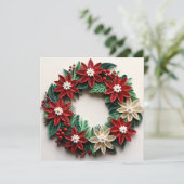 クリスマスリースクイルの休日グリーティングカード シーズンカード (スタンド正面)