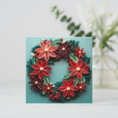 クリスマスリースクイルの休日グリーティングカード シーズンカード (スタンド正面)