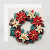 クリスマスリースクイルの休日グリーティングカード シーズンカード (正面/裏面)