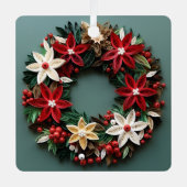 クリスマスリースクイルホリデーオーナメント メタルオーナメント (正面)