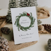 クリスマスリースクリスマスカードハッピーニューイヤー 案内状