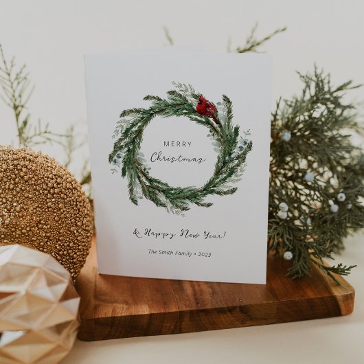 クリスマスリースクリスマスカードハッピーニューイヤー 案内状