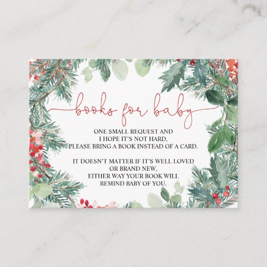 クリスマスリースグリーナリーブックベビーカード エンクロージャーカード (正面)