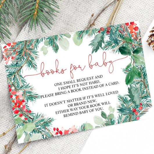 クリスマスリースグリーナリーブックベビーカード エンクロージャーカード