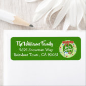 クリスマスリースグリーン差出人住所ラベル ラベル (インサイチュ)