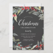 クリスマスリースグ企業のレークリスマスパーティー 招待状 (正面)