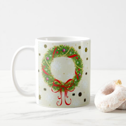 クリスマスリースコーヒーマグ コーヒーマグカップ (ドーナツ)