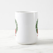 クリスマスリースコーヒーマグ(赤いリボン付き) コーヒーマグカップ (中央)