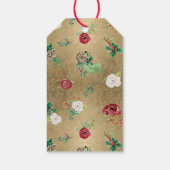クリスマスリースゴル牡丹バラフローラ写真 ギフトタグ (裏面)