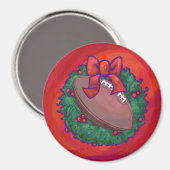 クリスマスリースサッカーオンレッド マグネット (正面/裏面)