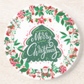 クリスマスリースサンドストーンコースター コースター (正面)