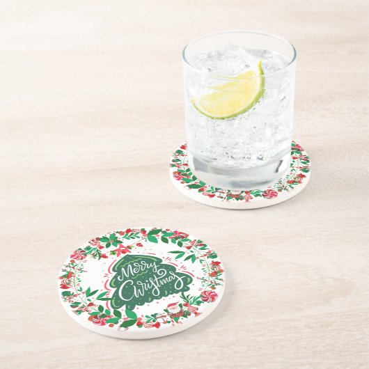 クリスマスリースサンドストーンコースター コースター (側面)