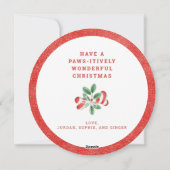 クリスマスリースシェットランド・ シープドッグクラシックラウンドステッカー シーズンカード (裏面)