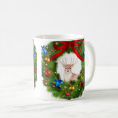 クリスマスリースシカ コーヒーマグカップ (正面右)