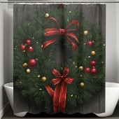 クリスマスリースシャワーカーテン シャワーカーテン
