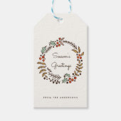 クリスマスリースシーズンのご挨拶 ギフトタグ (正面)