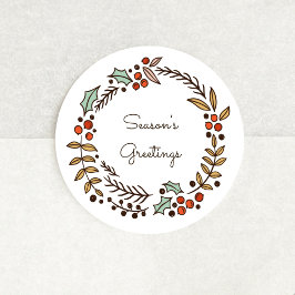 クリスマスリースシーズンのご挨拶 ラウンドシール