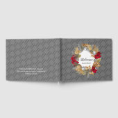 クリスマスリースシーズンズグリーティングカスタムグレー ゲストブック (全面)