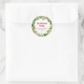 クリスマスリースシール差出人住所ラベル ラウンドシール (バッグ)