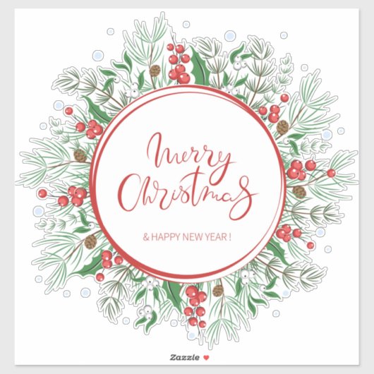 クリスマスリースシール シール (シート)