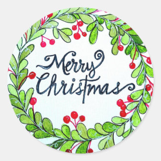 クリスマスリースシール ラウンドシール