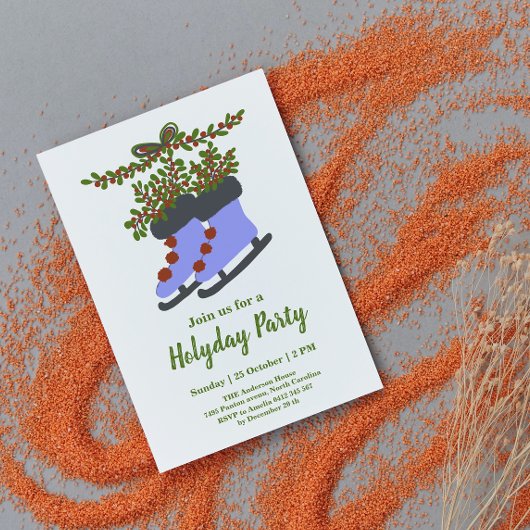 クリスマスリーススケートホリデーパーティー 招待状