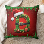 クリスマスリーススタイルのサンタモノグラムD 🎁 クッション (ブランケット)