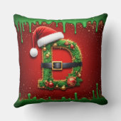 クリスマスリーススタイルのサンタモノグラムD 🎁 クッション (裏面)