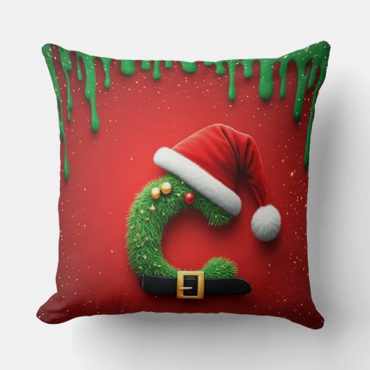 クリスマスリーススタイルのサンタレターC 🎁 クッション (正面)