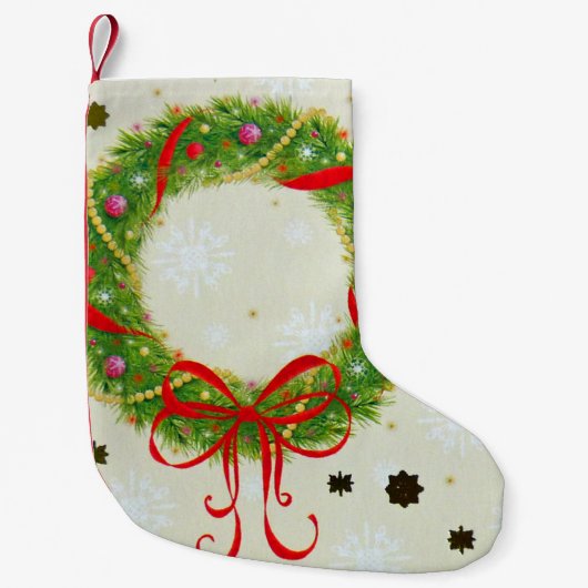 クリスマスリースストッキング スモールクリスマスストッキング (正面)