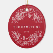 クリスマスリースセラミックオーナメント – ベリー セラミックオーナメント (左)