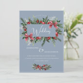 クリスマスリースダスティブルーウィンターフェスティバル結婚ズ 招待状 (スタンド正面)
