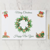 クリスマスリースティアウェイ紙ランチョンマット ペーパーパッド (インサイチュ)