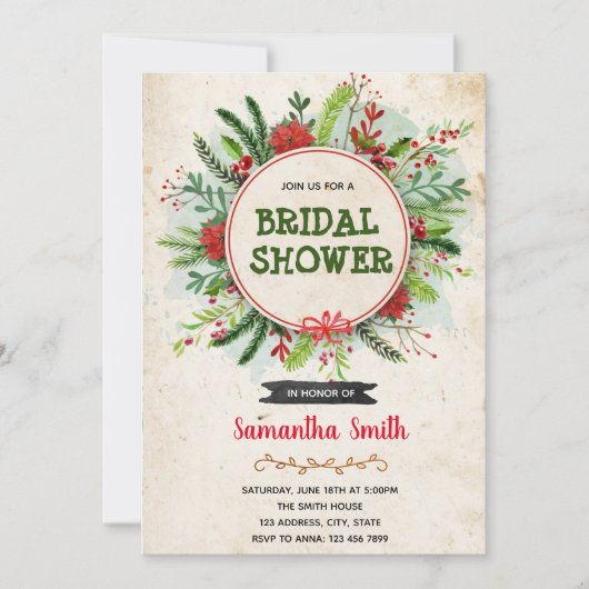 クリスマスリーステーマ招待状 招待状 (正面)