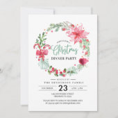 クリスマスリースディナーパーティの招待状 招待状 (正面)