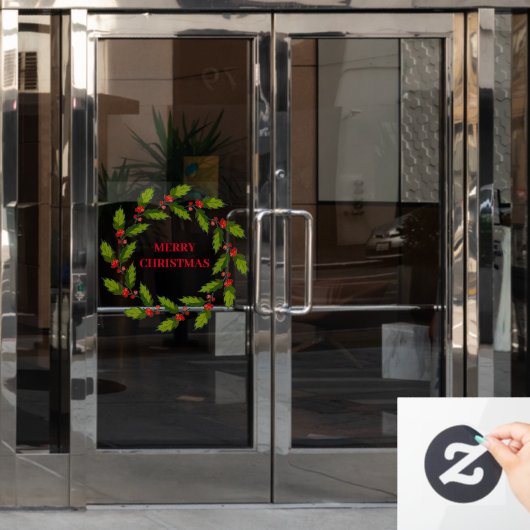 クリスマスリースデザインウィンドウ ウィンドウサイン (オフィスドア)