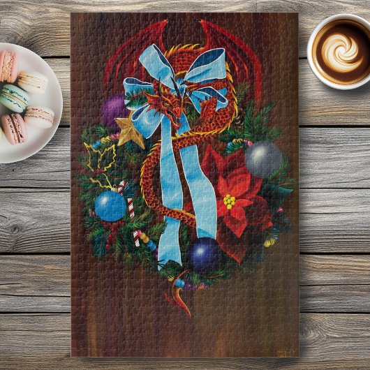 クリスマスリースドラゴン ジグソーパズル