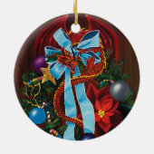 クリスマスリースドラゴン セラミックオーナメント (裏面)
