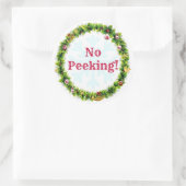 クリスマスリースノピーキング ラウンドシール (バッグ)